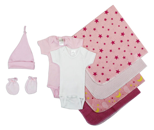 Mini Hugs Essential Newborn Baby Girl 8 Piece Layette Set